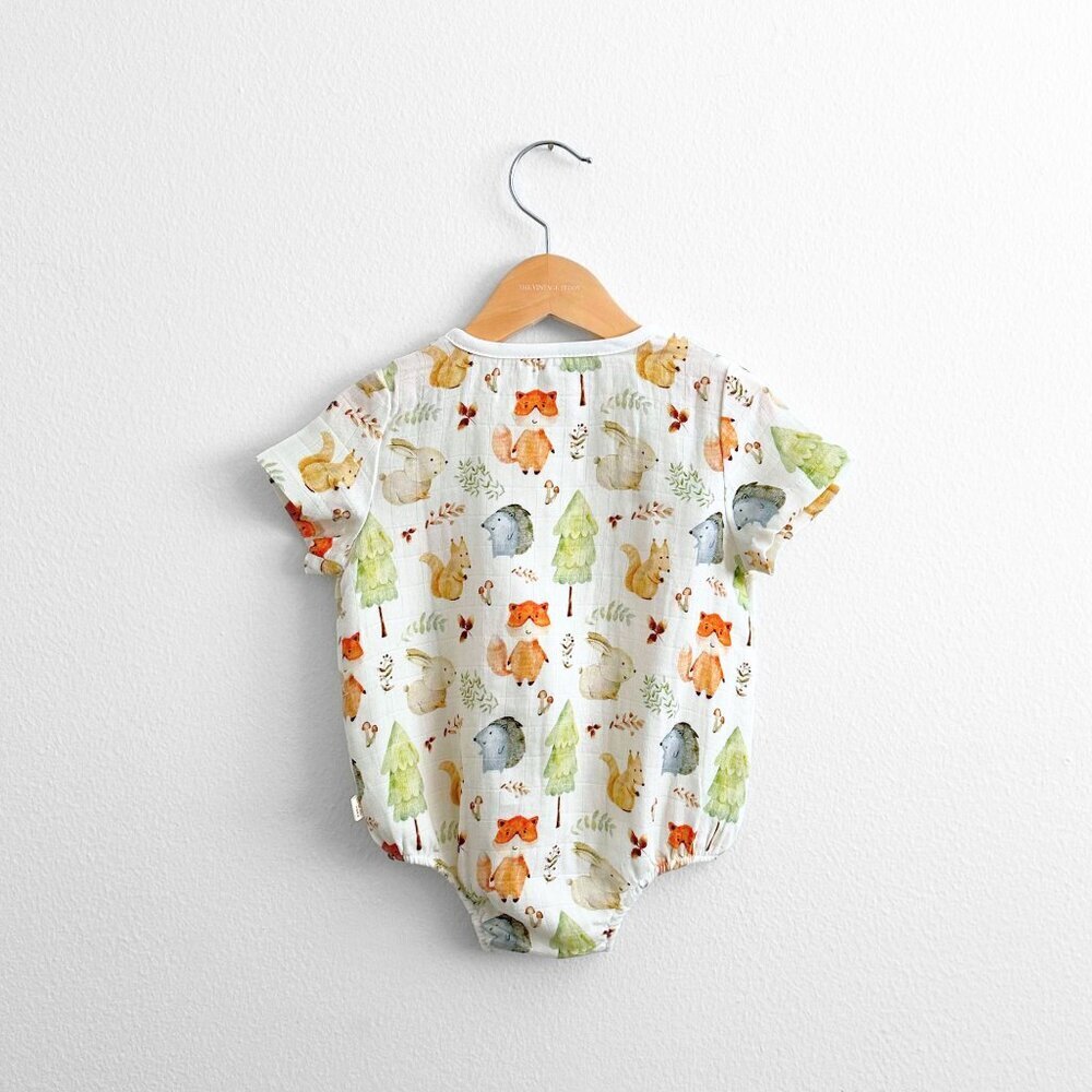 NWT Cute Short Sleeve Baby Onesies One-Piece Romper Unisex Woodland Animal 9-12M - Picture 3 of 4